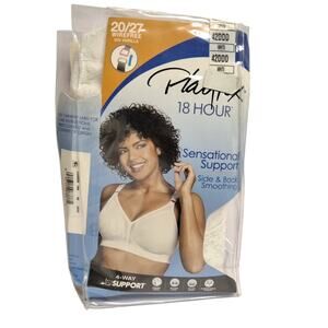 Playtex 18 Hour Bra 42DDD White 20/27 Sensational Support Back Smoothing NIP